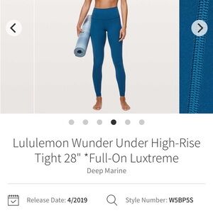 lululemon athletica Deep Marine Wunder Under High-Rise Tight